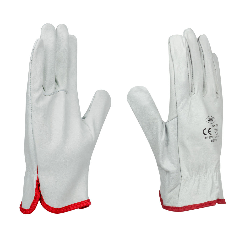 52739 - JBM ARBEIDSHANSKER I SKINN PREMIUM - STR. 10