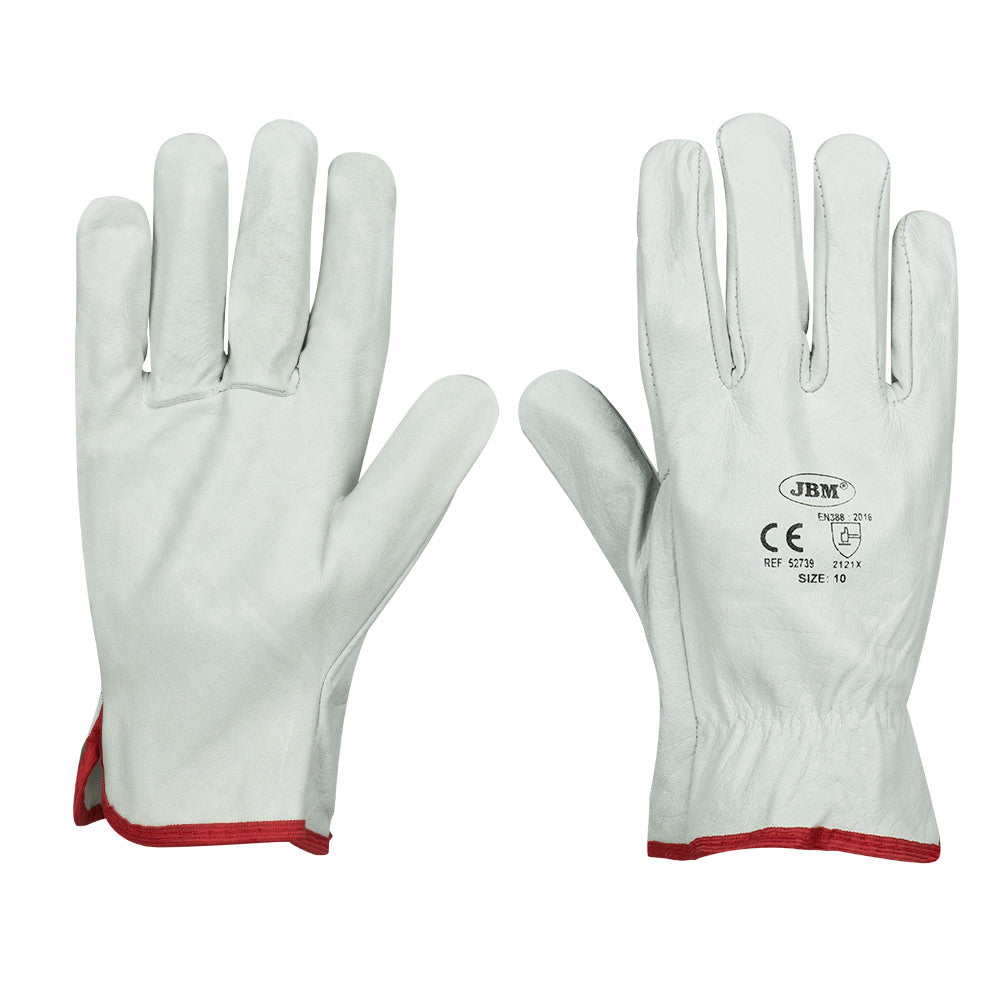 52739 - JBM ARBEIDSHANSKER I SKINN PREMIUM - STR. 10