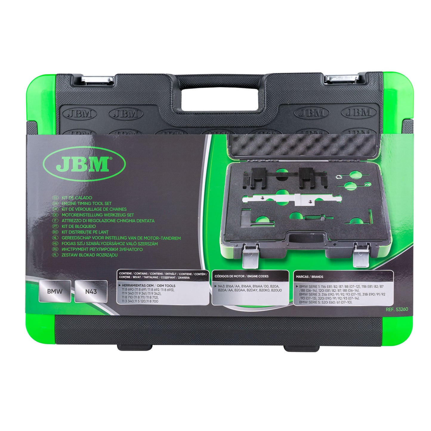 53260 - JBM verktøy koffert for register / BMW - N43 bensin - 1.6/2.0