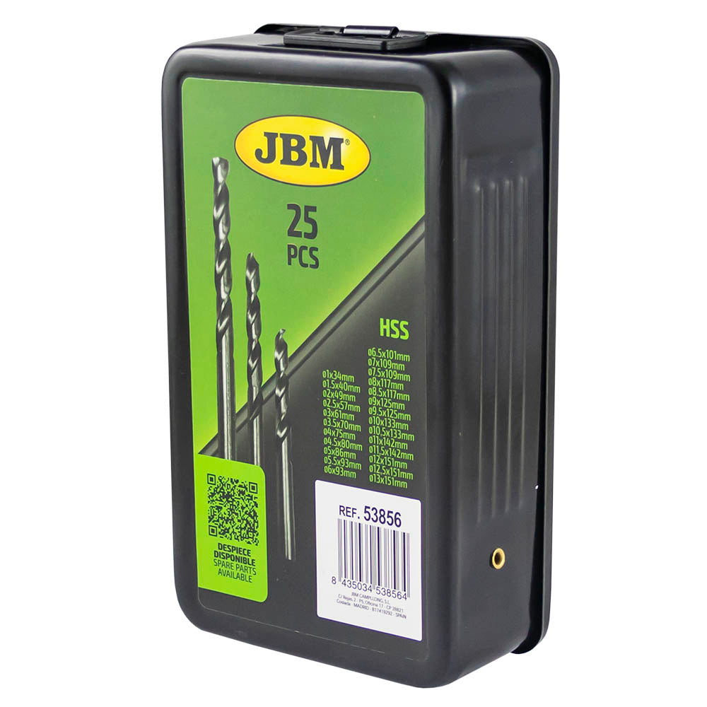 53856 - JBM BOR KASETT - HSS TWIST BOR / 1-13MM / 25 stk