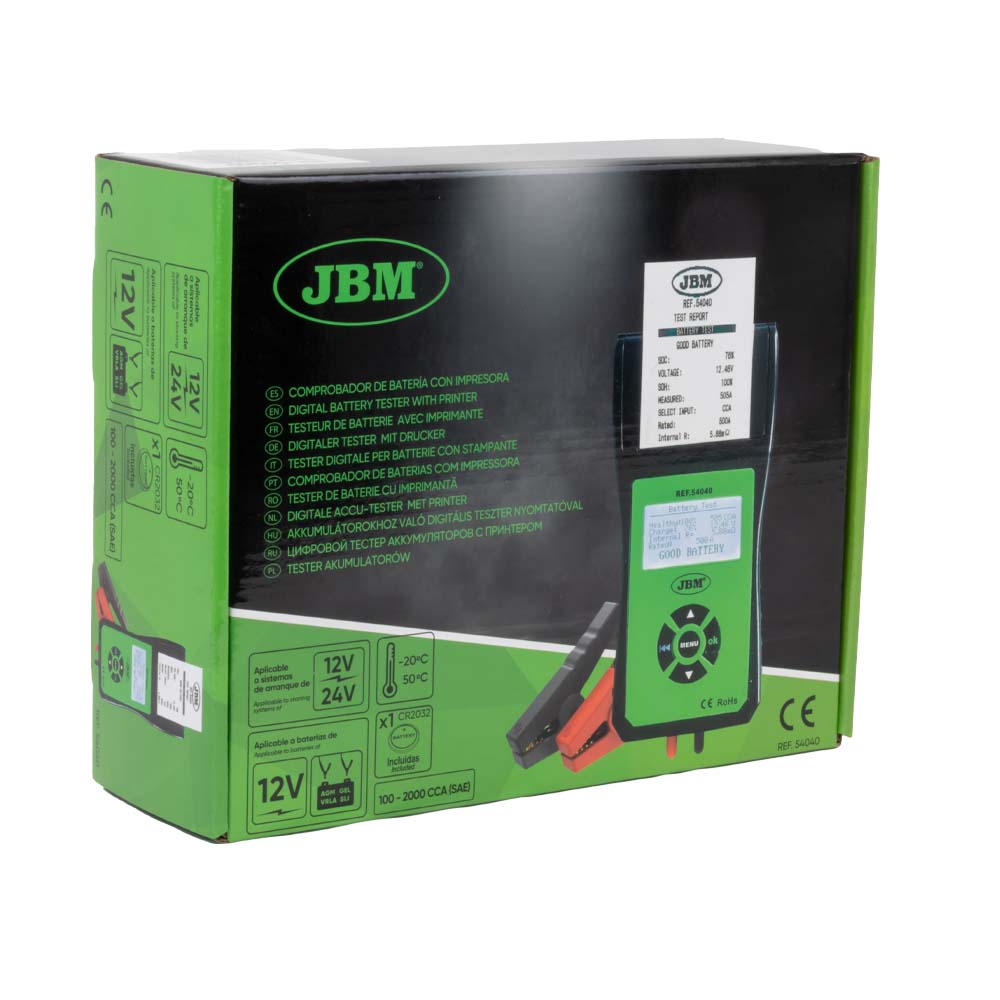 54040 - JBM Batteritester med printer