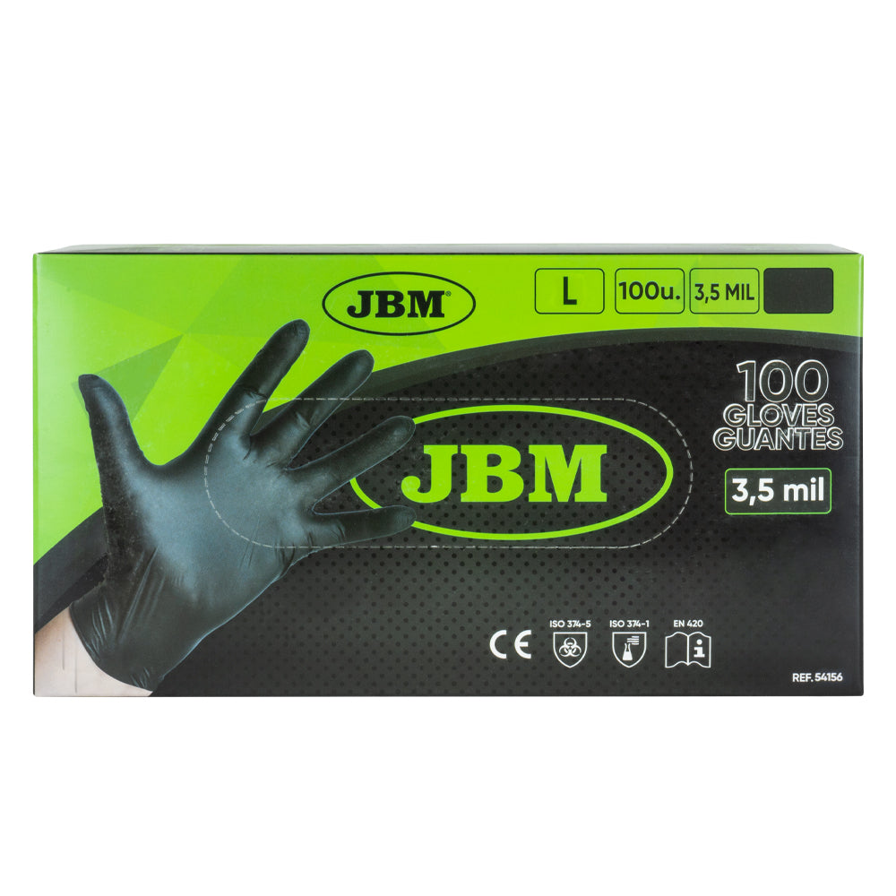 54156 - JBM Nitrilhansker Sort / str. L