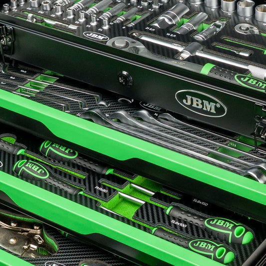 54261: 143-DELERS VERKTØYKASSE I METALL - GALVANISERT UTFØRELSE