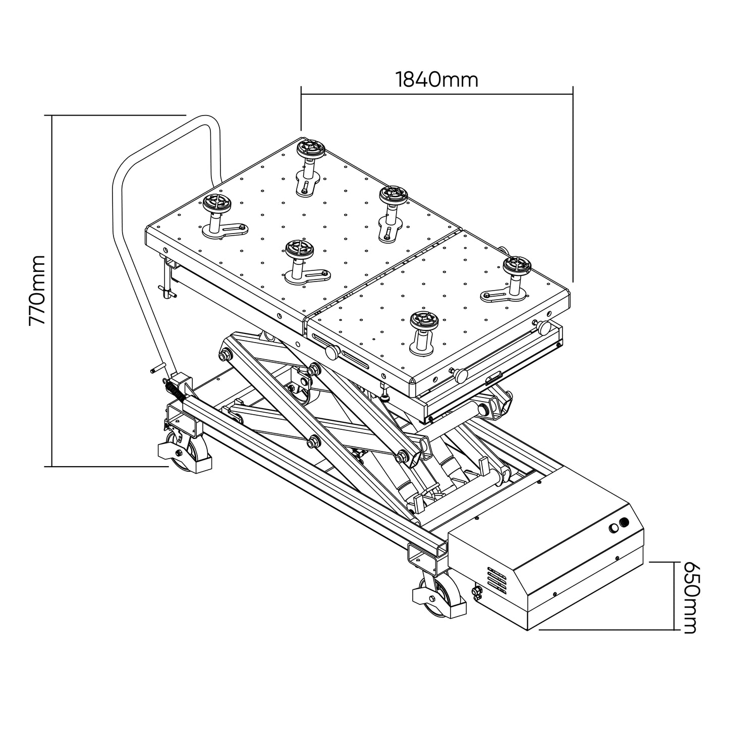JBM 54386 | Batteriløftebord for elbil - 1200 kg