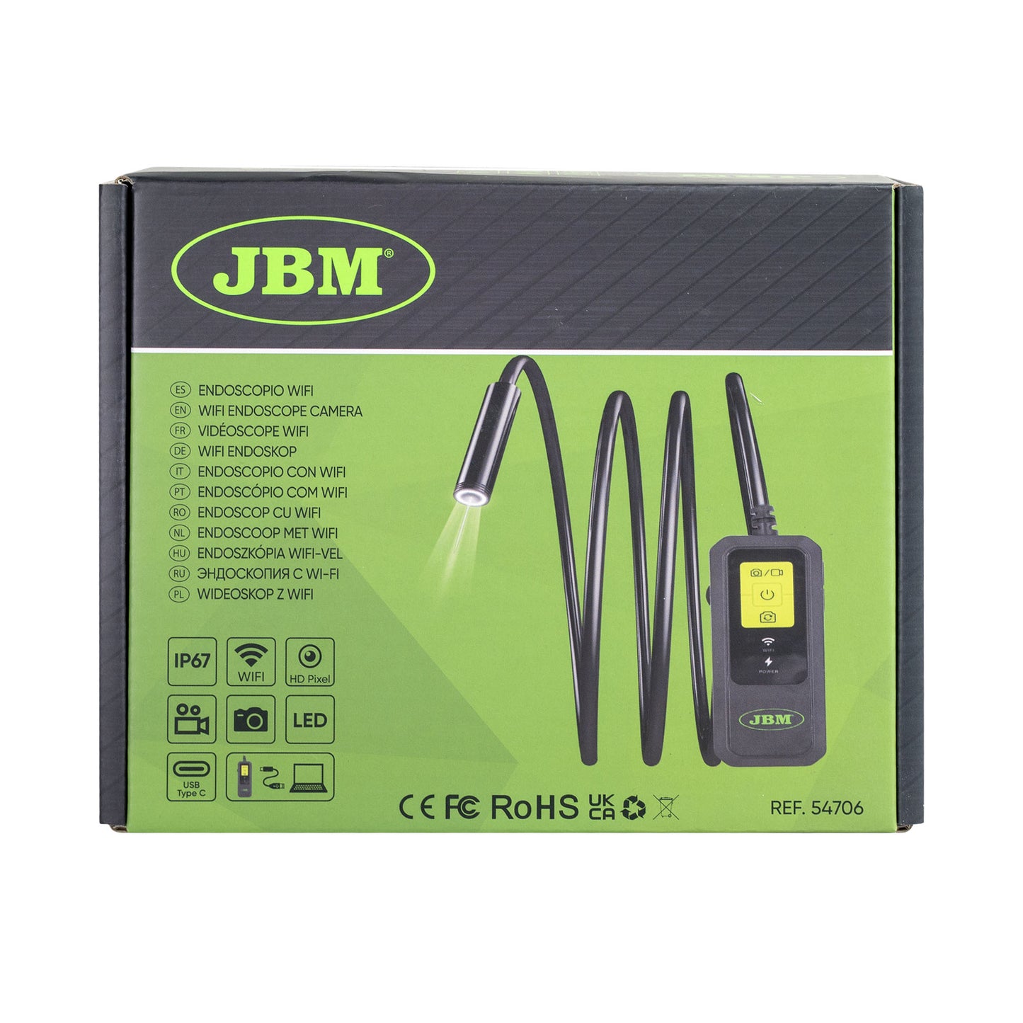 54706 - JBM WIFI INSPEKSJONSKAMERA / MED LED LYS