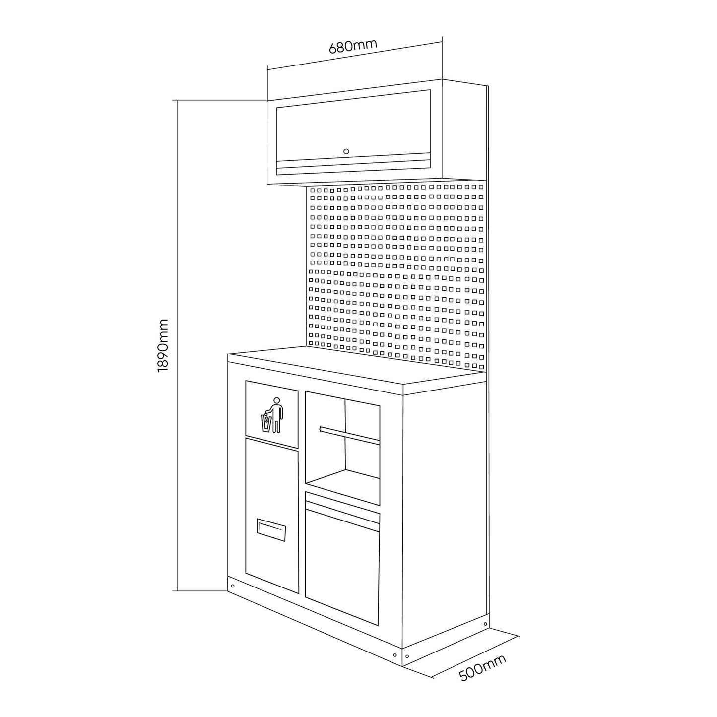 Arbeidstasjon, 7 deler, MDF benkeplate, SERIE524
