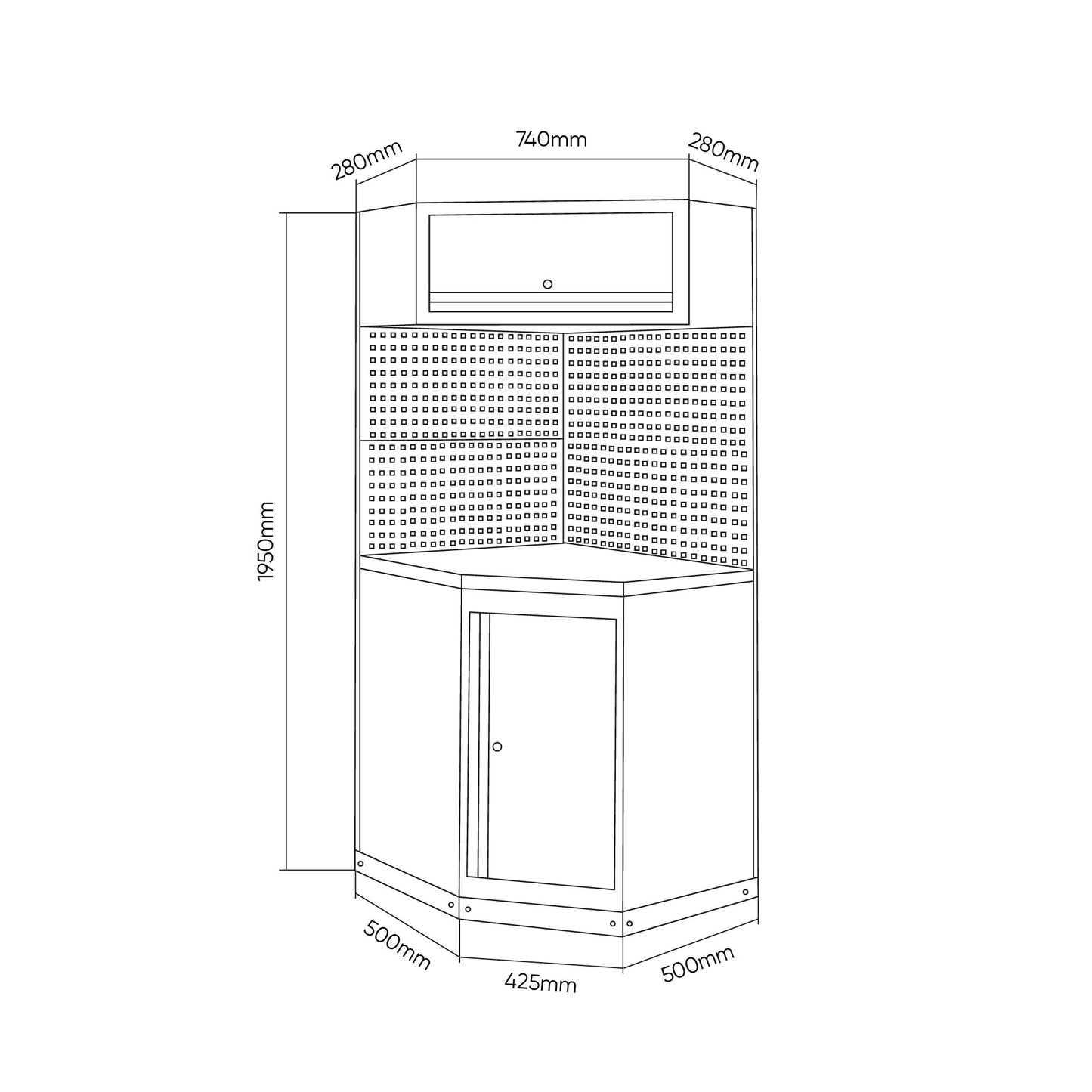 Arbeidstasjon hjørne, 11 deler, MDF benkeplate, SERIE528