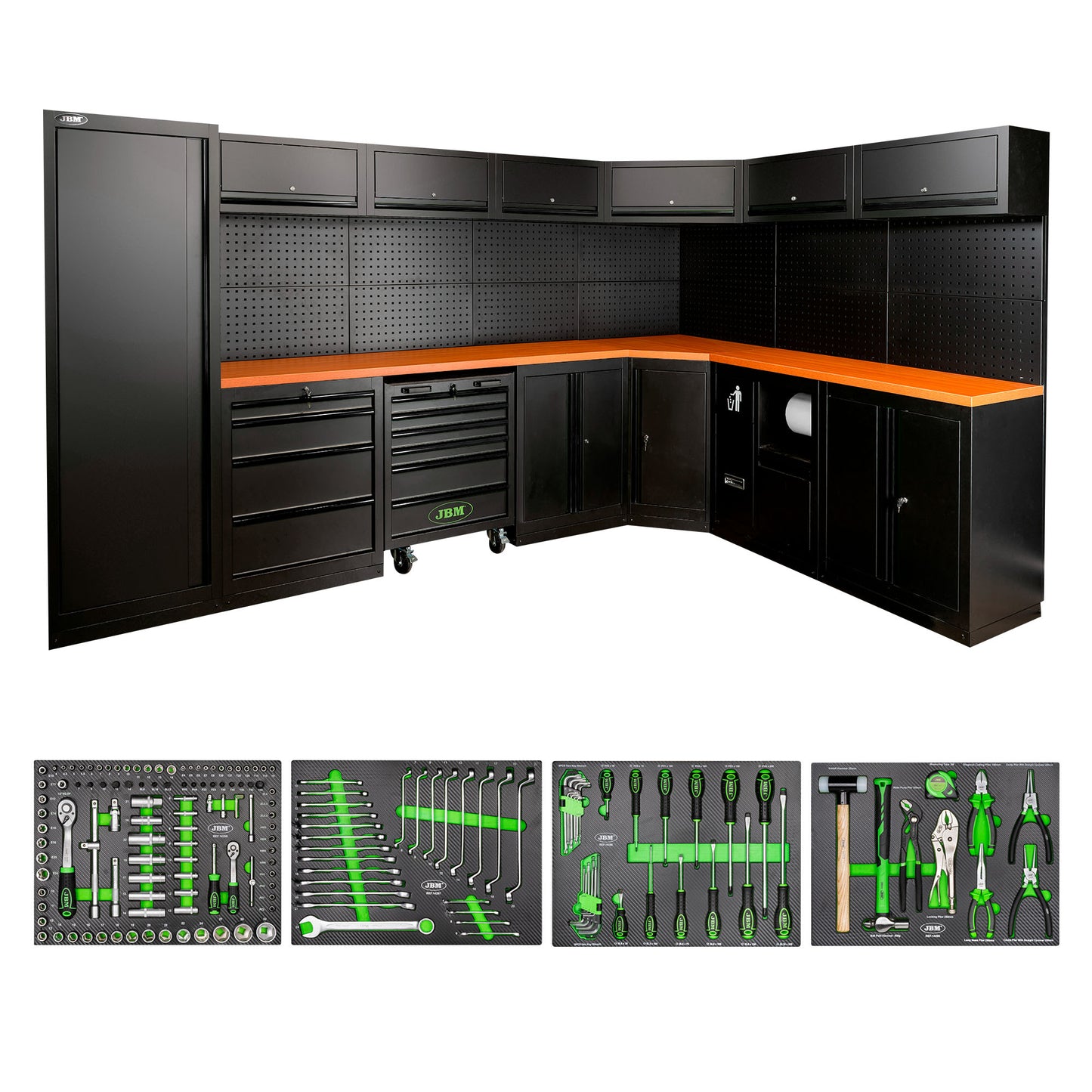 Arbeidstasjon med verktøy, 43 deler, MDF benkeplate, SERIE565