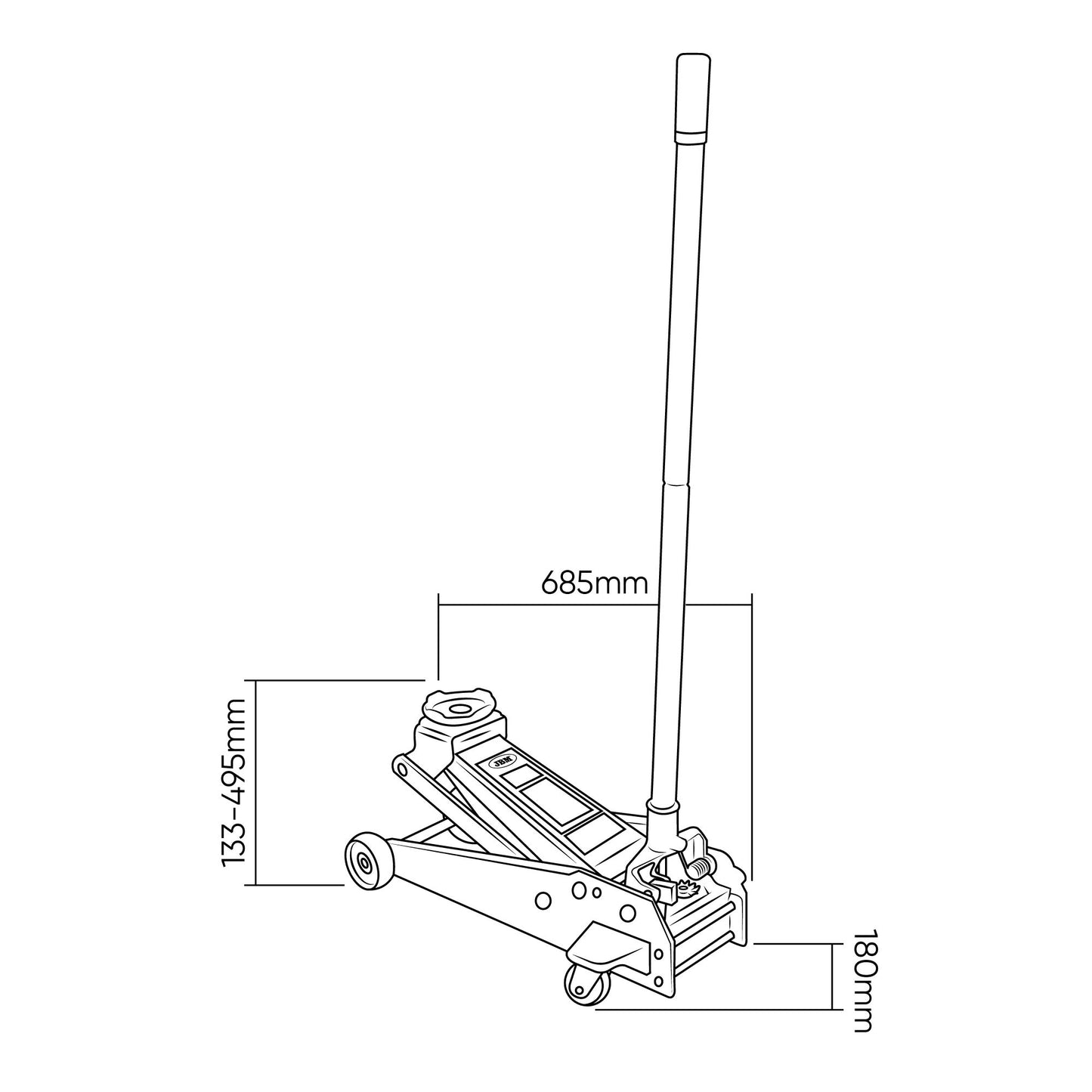 50818 - 3,5t kraftig hydraulisk jekk