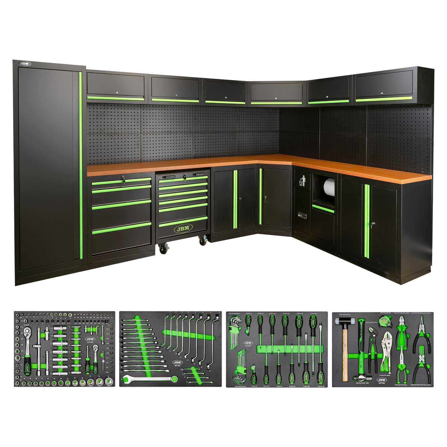 Arbeidstasjon med verktøy, 43 deler, MDF benkeplate, SERIE565