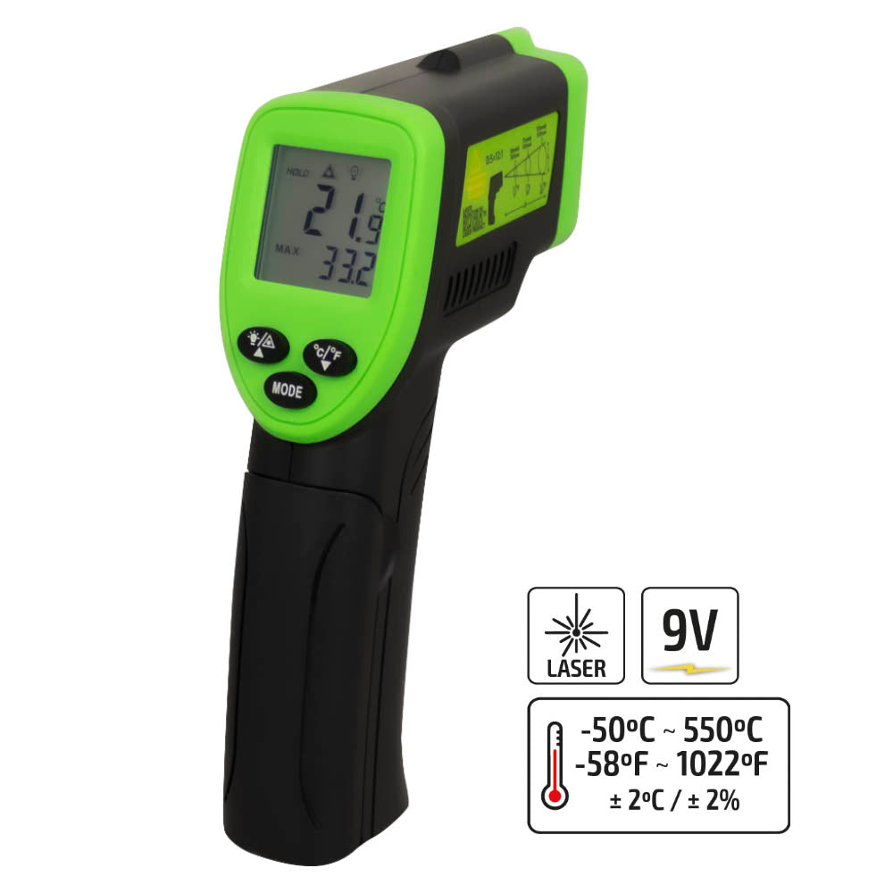 JBM 52162 | Infrarødt lasertermometer -50°C til +550 °C