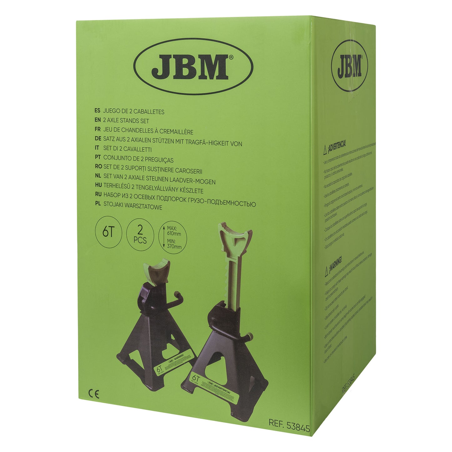 JBM 53845 Støttebukker 6 tonn | Sett med 2 bukker for verksted og garasje