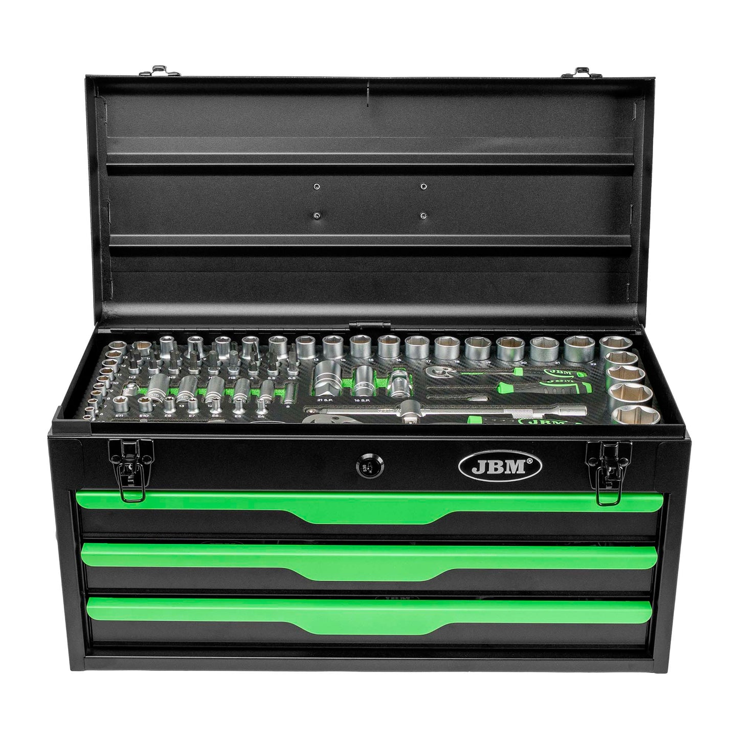 54261: 143-DELERS VERKTØYKASSE I METALL - GALVANISERT UTFØRELSE