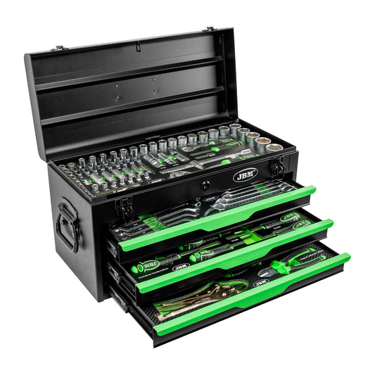 54261: 143-DELERS VERKTØYKASSE I METALL - GALVANISERT UTFØRELSE