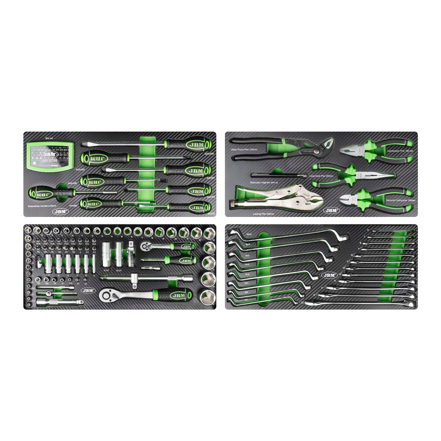 54261: 143-DELERS VERKTØYKASSE I METALL - GALVANISERT UTFØRELSE