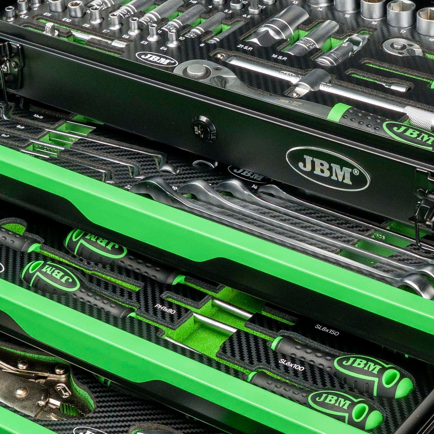 54261: 143-DELERS VERKTØYKASSE I METALL - GALVANISERT UTFØRELSE