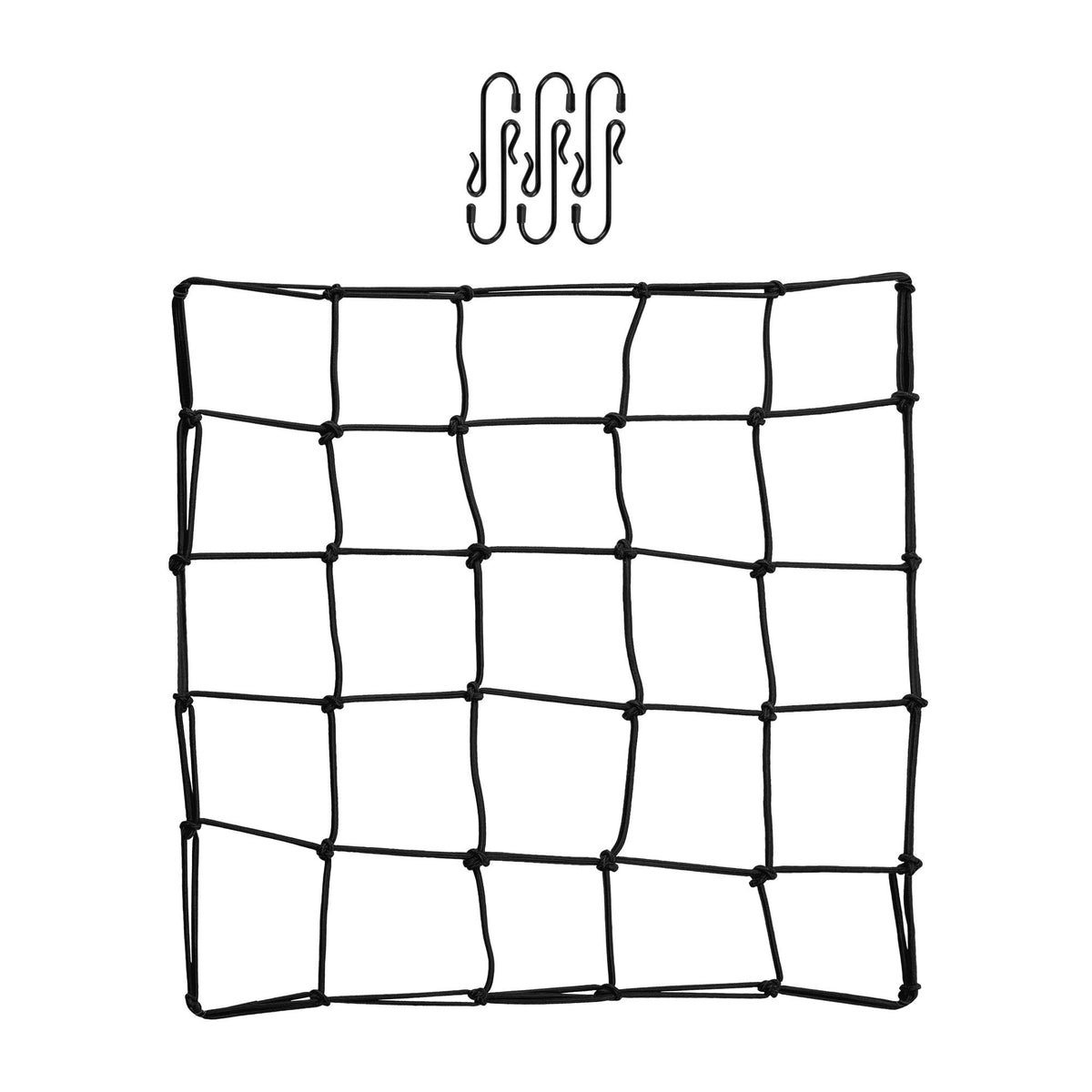 JBM 54332 | Elastisk bagasjenett til motorsykkel og MC, 6 kroker (40x40 cm)
