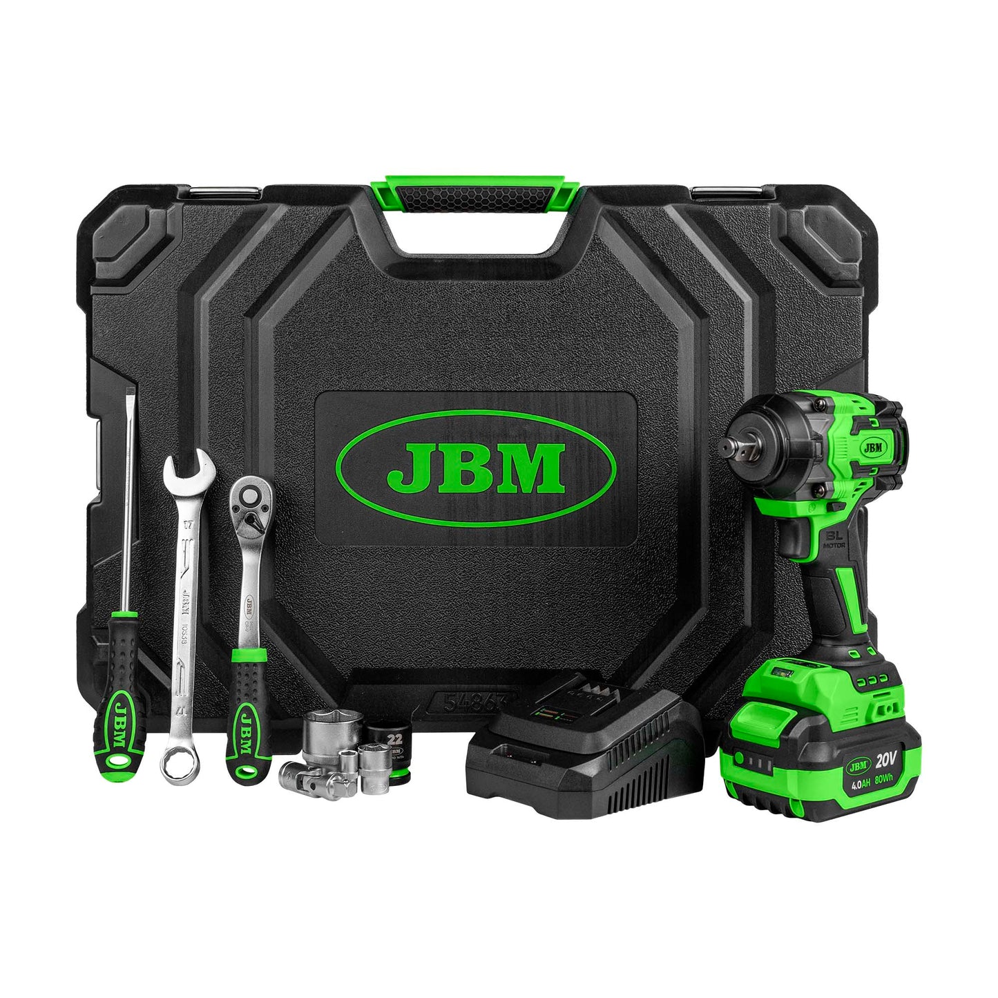 54863 VERKTØYKASSE MED 800 NM BATTERISLAGNØKKEL