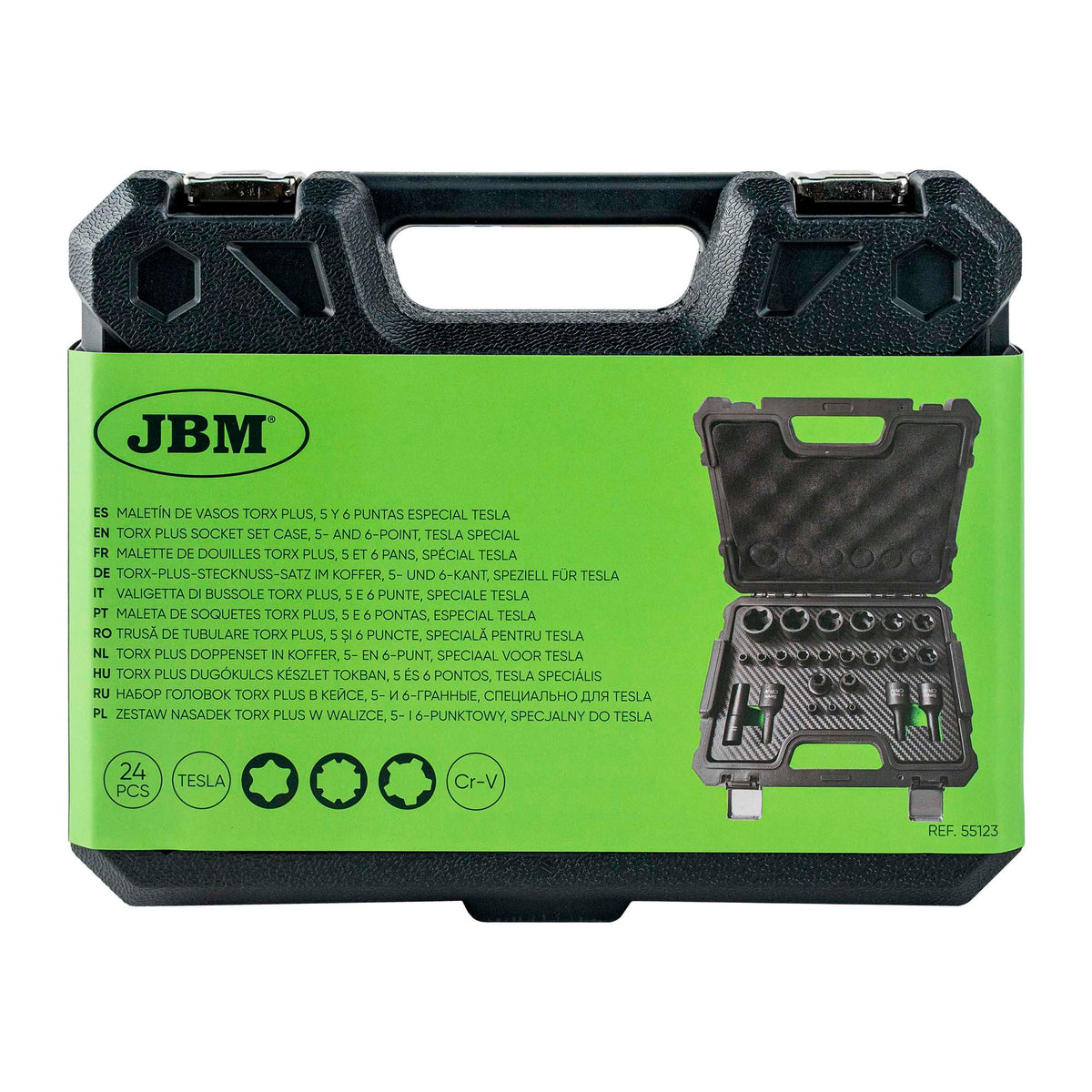 JBM 55123 | Torx Plus-hylse med pipesett, 5- og 6-punkts, Tesla Special