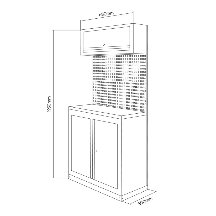 Arbeidstasjon, 7 deler, MDF + Rustfritt stål, SERIE592