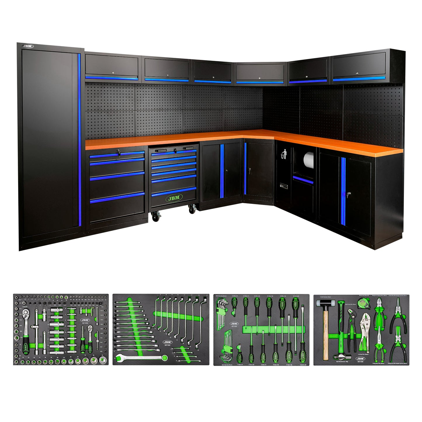 Arbeidstasjon med verktøy, 43 deler, MDF benkeplate, SERIE565