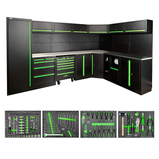 Arbeidstasjon med verktøy, 43 deler, MDF + Rustfritt stål, SERIE587