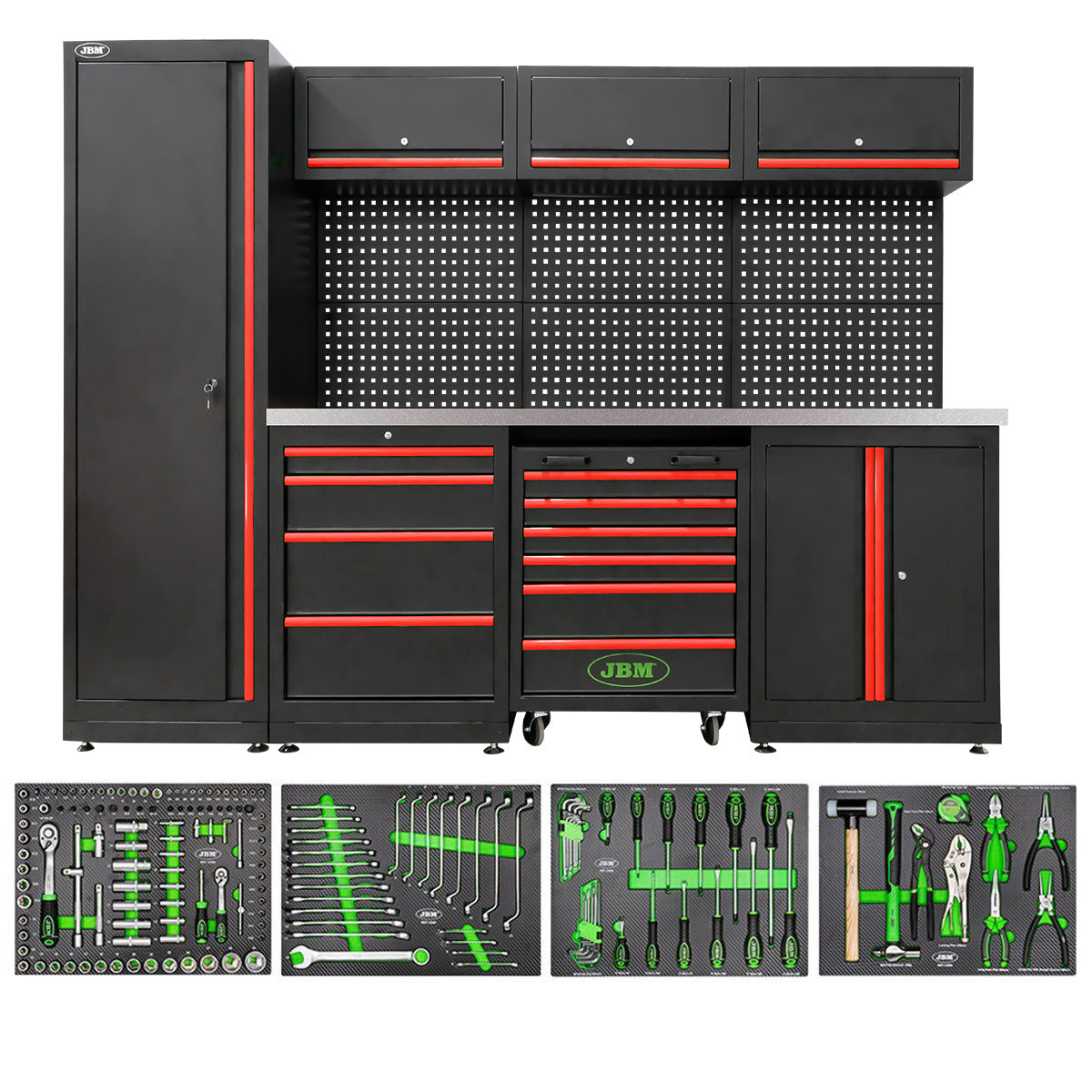 Arbeidstasjon, 18 deler, MDF + Rustfritt stål, SERIE588