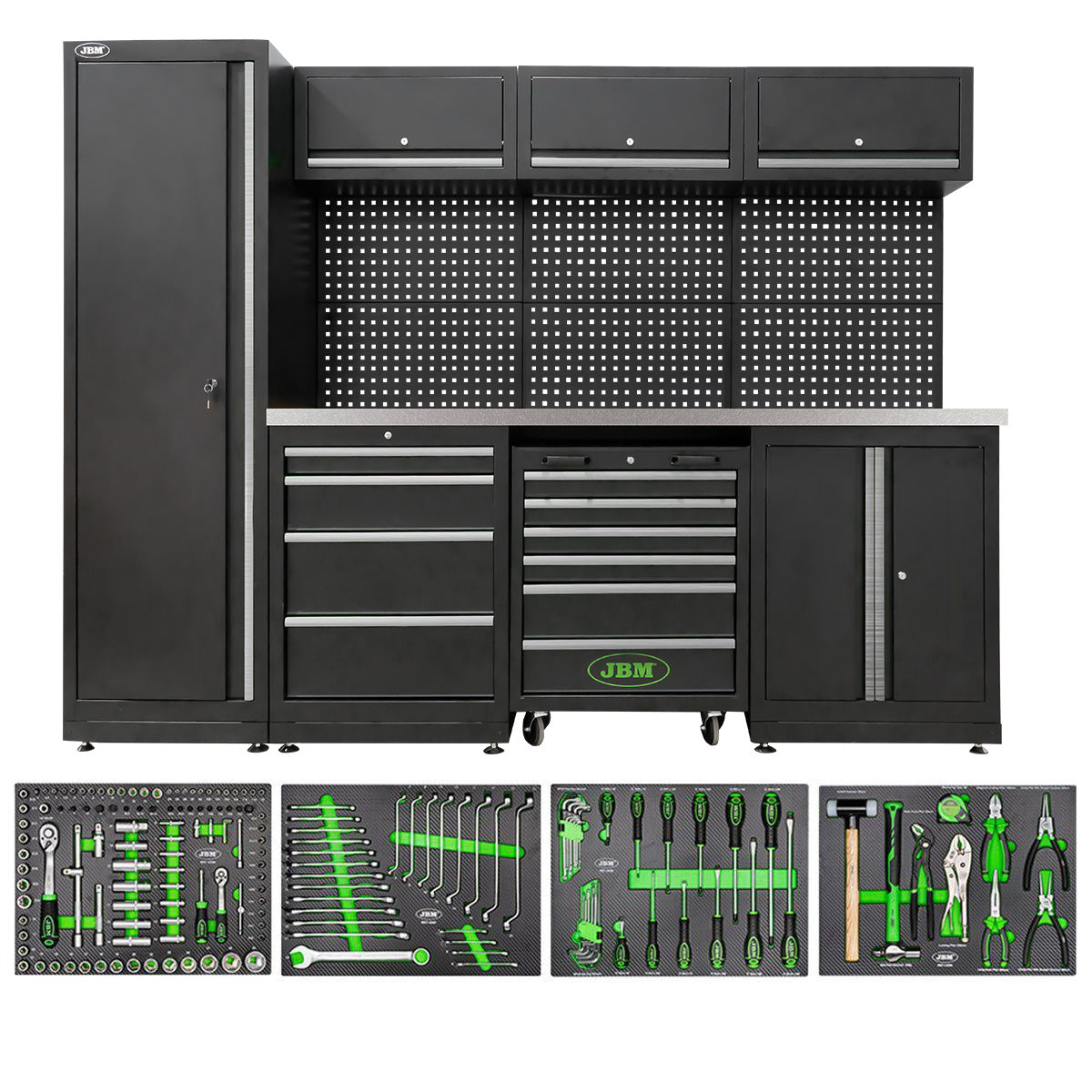 Arbeidstasjon, 18 deler, MDF + Rustfritt stål, SERIE588