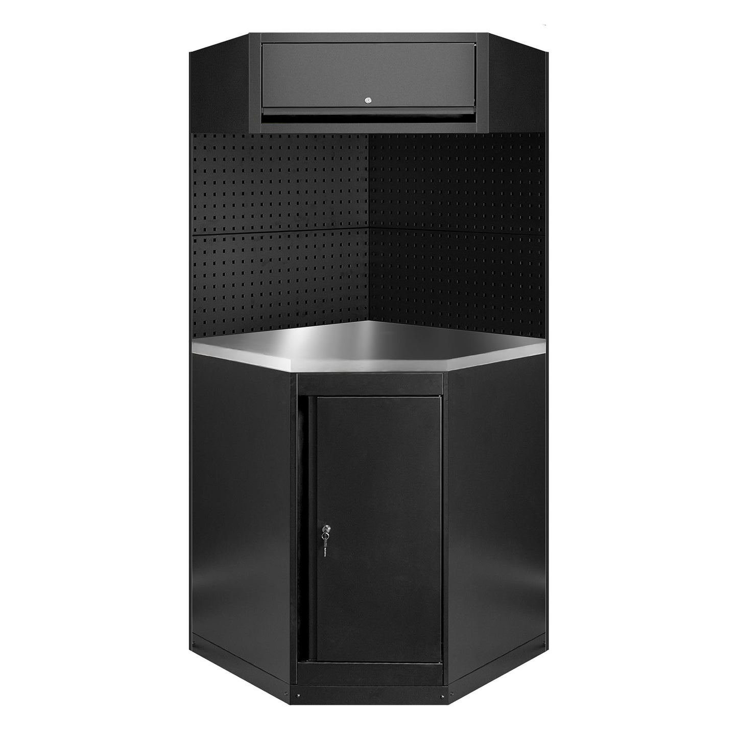 Arbeidstasjon hjørne, 11 deler, MDF + Rustfritt stål, SERIE594