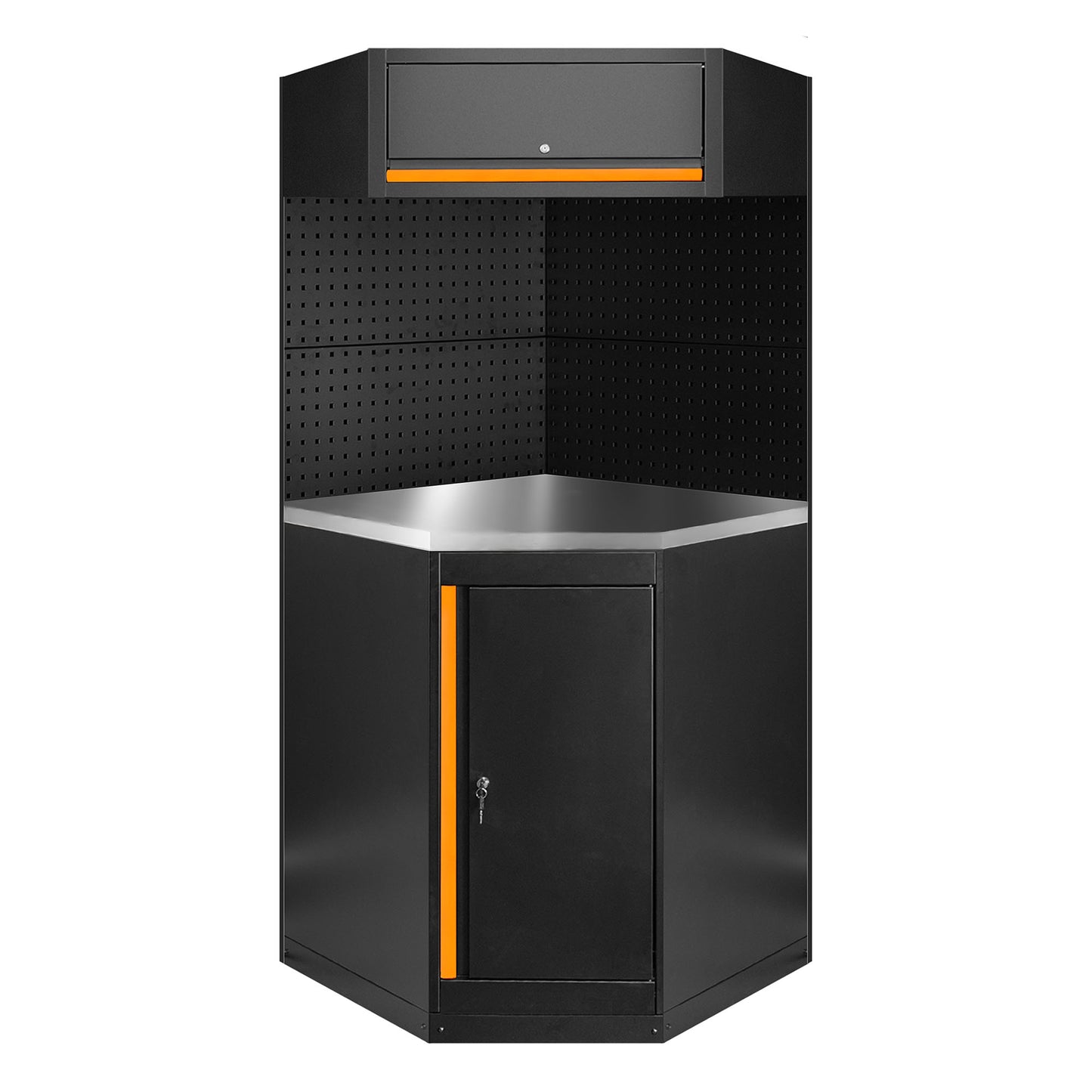 Arbeidstasjon hjørne, 11 deler, MDF + Rustfritt stål, SERIE594