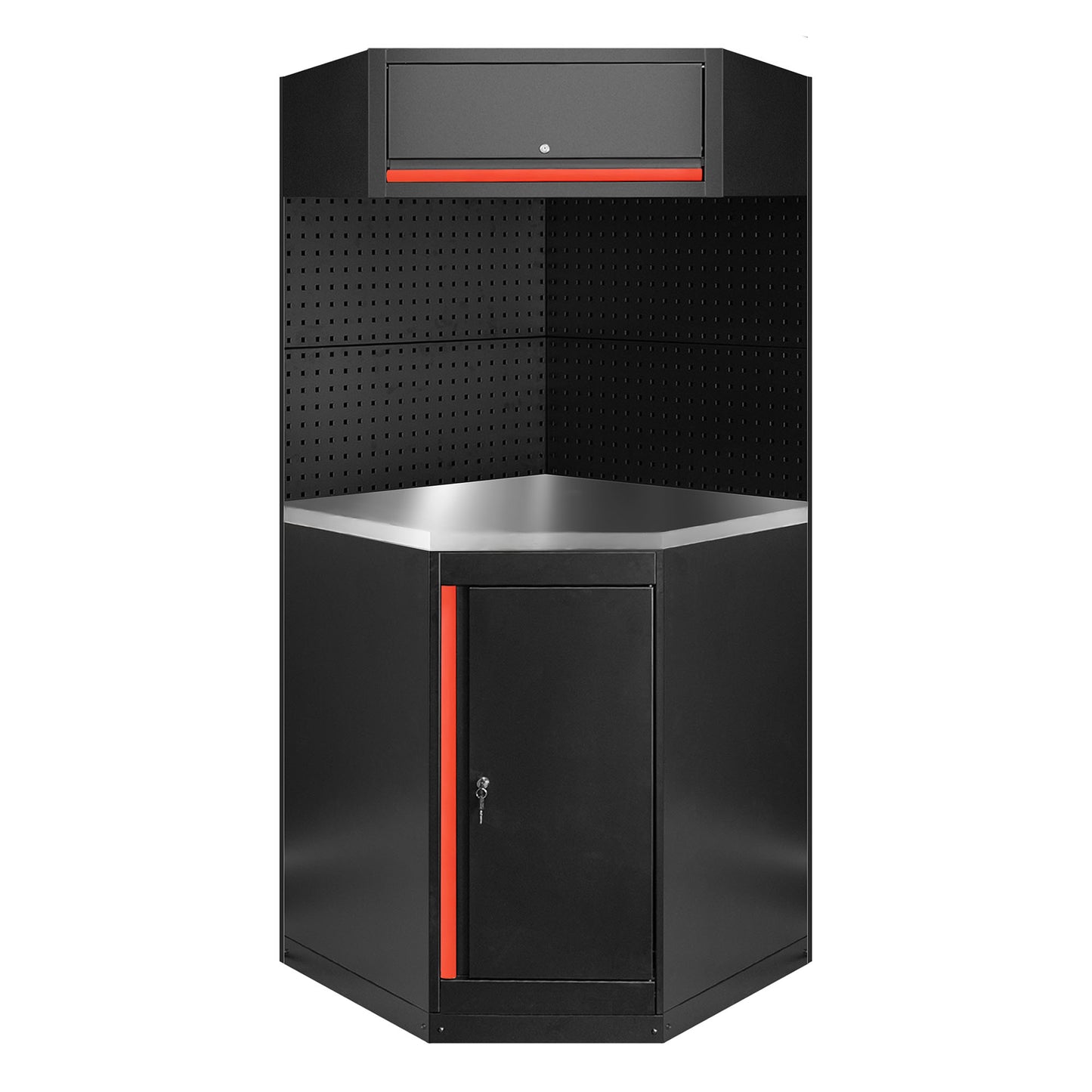 Arbeidstasjon hjørne, 11 deler, MDF + Rustfritt stål, SERIE594