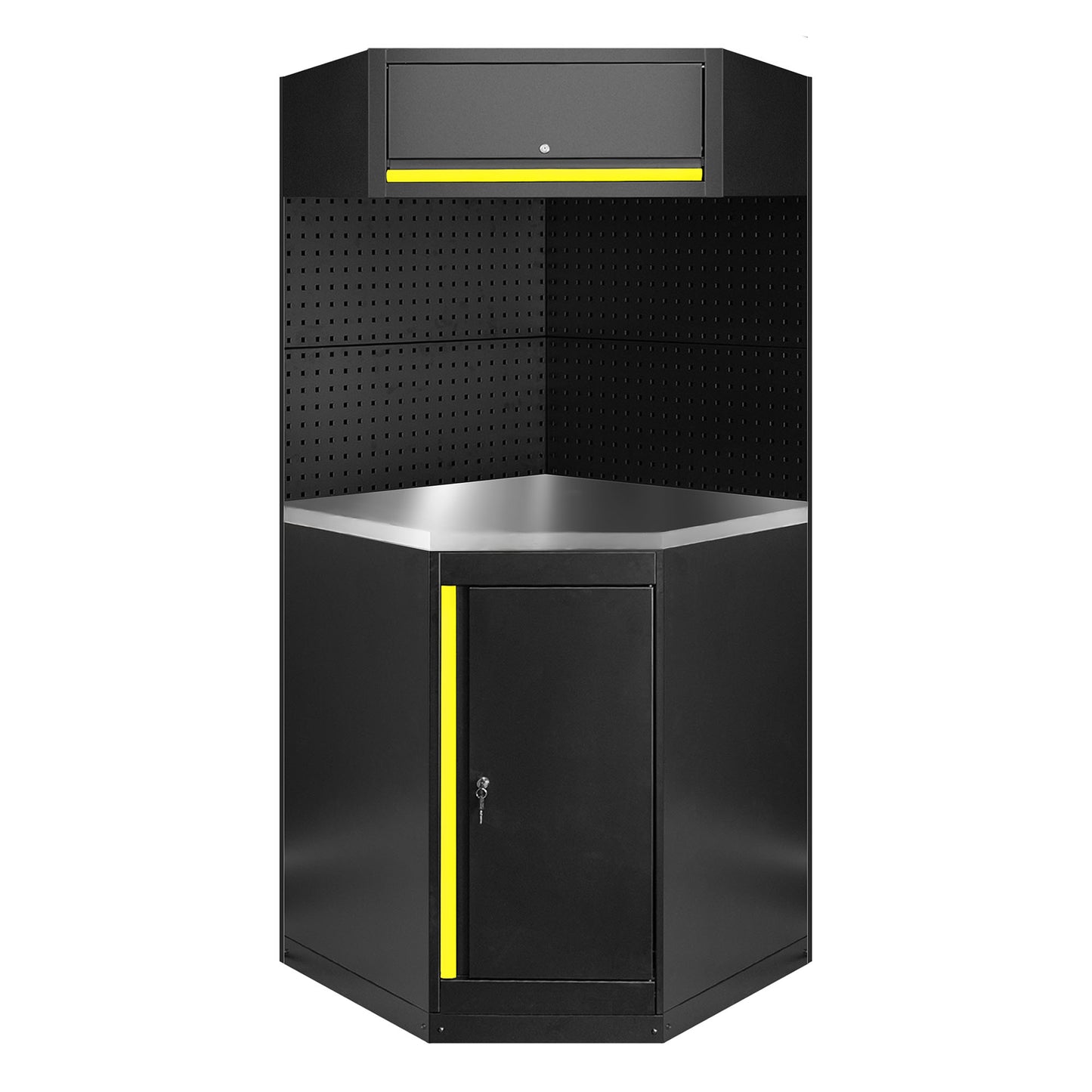 Arbeidstasjon hjørne, 11 deler, MDF + Rustfritt stål, SERIE594